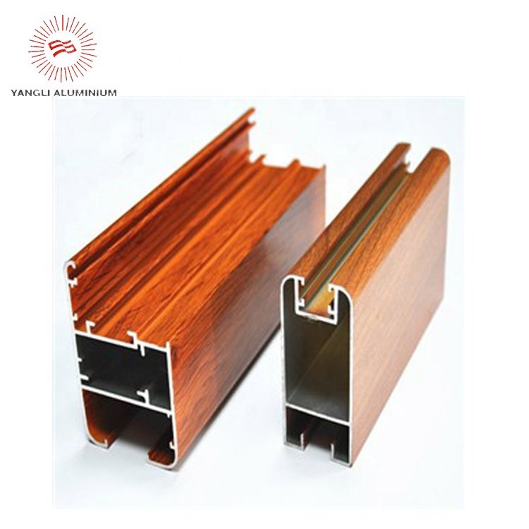 China Supplier 6000 Series Wood Texture Aluminum Profiles Extrusion Wooden Grain Aluminum Profile with Welding Punching Services