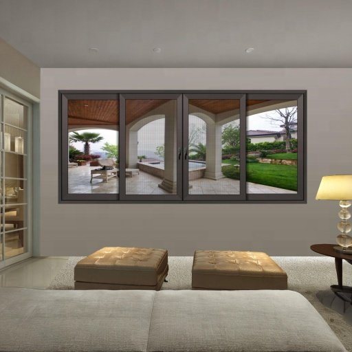 Customized Design High Security Antitheft sliding window Net Balcony Aluminum Sliding Window Sliding Glass Window