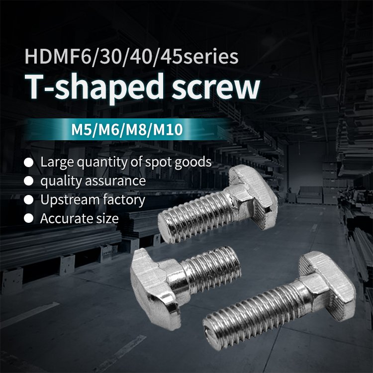 Aluminum profile accessories T-shaped screws T-shaped hammer bolts 20/30/40/45 M5M6M8 carbon steel nickel plating