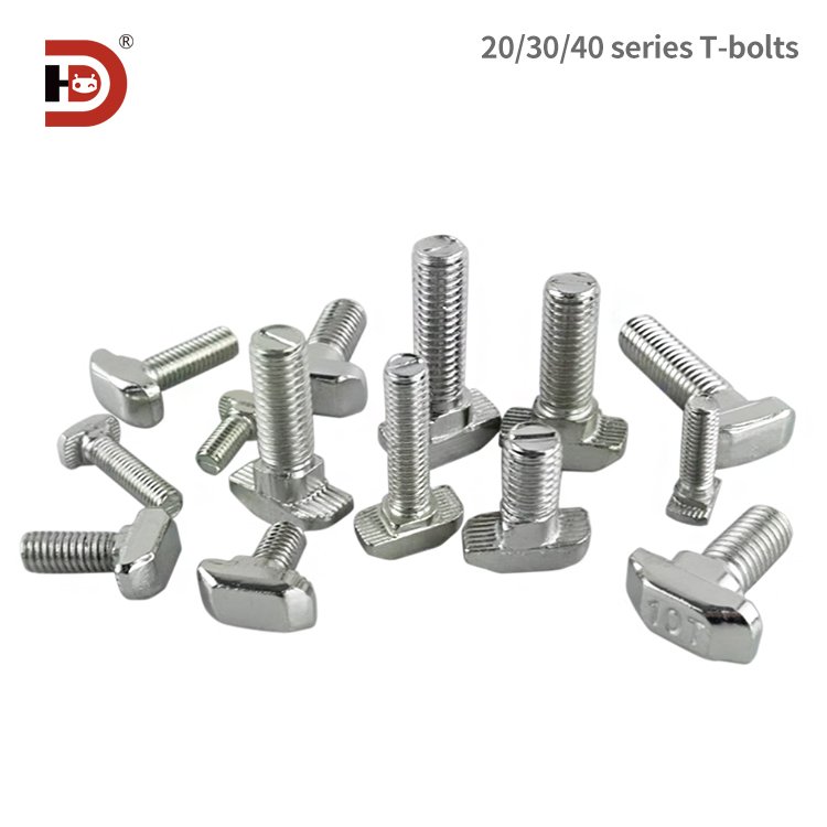 Aluminum profile accessories T-shaped screws T-shaped hammer bolts 20/30/40/45 M5M6M8 carbon steel nickel plating