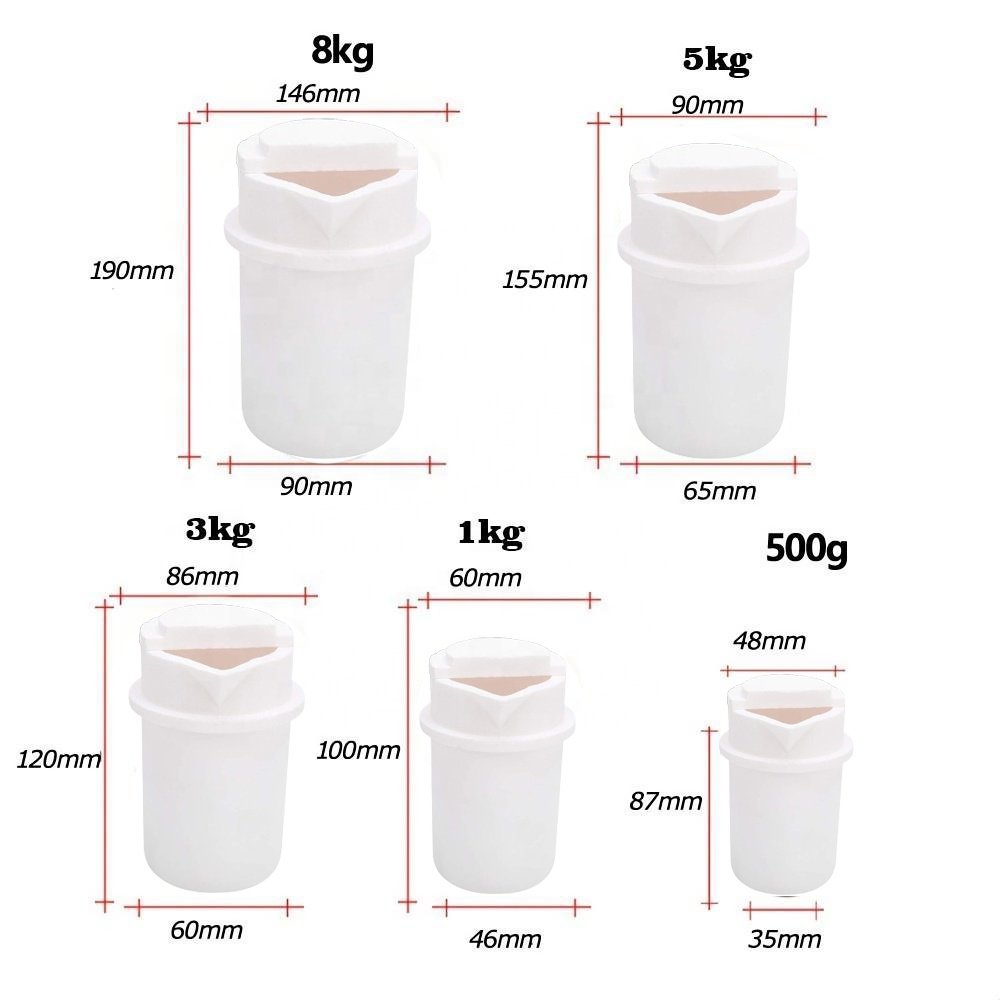 Customized 500g 2kg 4kg 5kg 10kg Quartz Crucible For Copper, Pladimum Melting Furnace