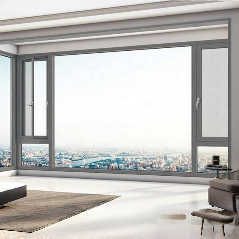 Customized Design High quality household Casement window Double Glazed Hurricane Impact Aluminium Casement window