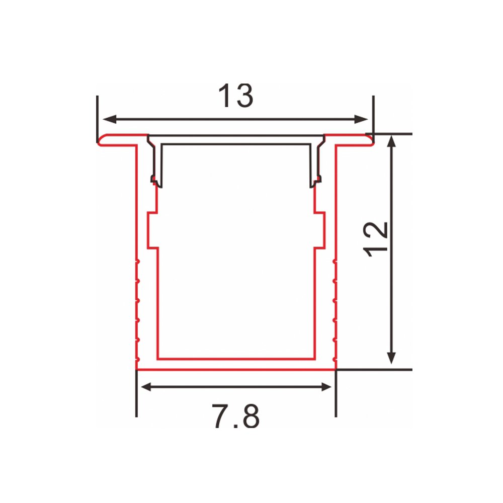 C077 Led Recessed channel Aluminum profile