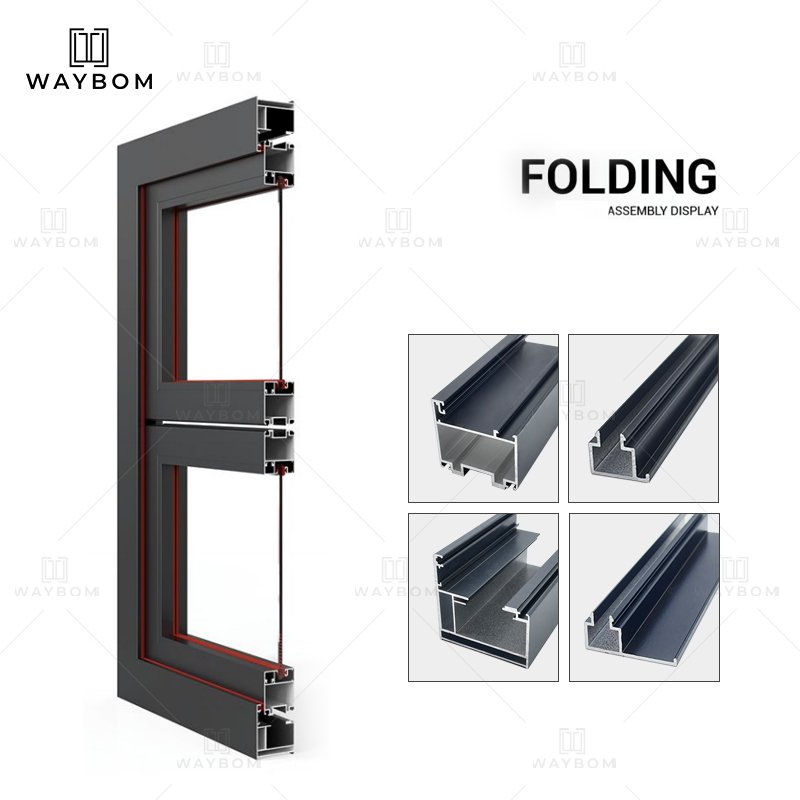 50mm wholesale Factory Price Bi folding door aluminum profile industrial Interior Glass Door 4040 aluminum profiles for windows