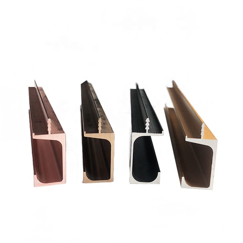 Foshan manufacturer aluminium profile glass shutter 45mm with handle , anodized aluminium profile shutter for wardrobe kitchen