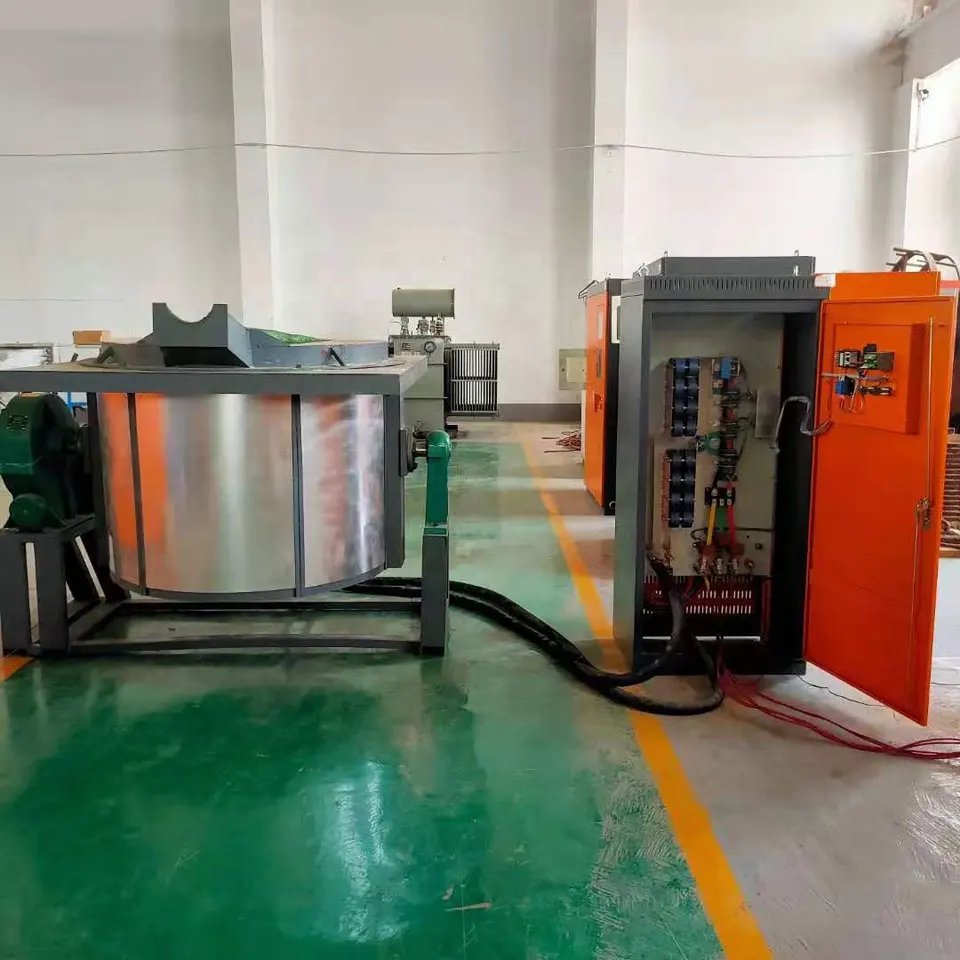 250 kg 500kg 5ton machine cast scrap melt aluminum alloy copper ingot cast line Waste cans furnac induct oven price for sale