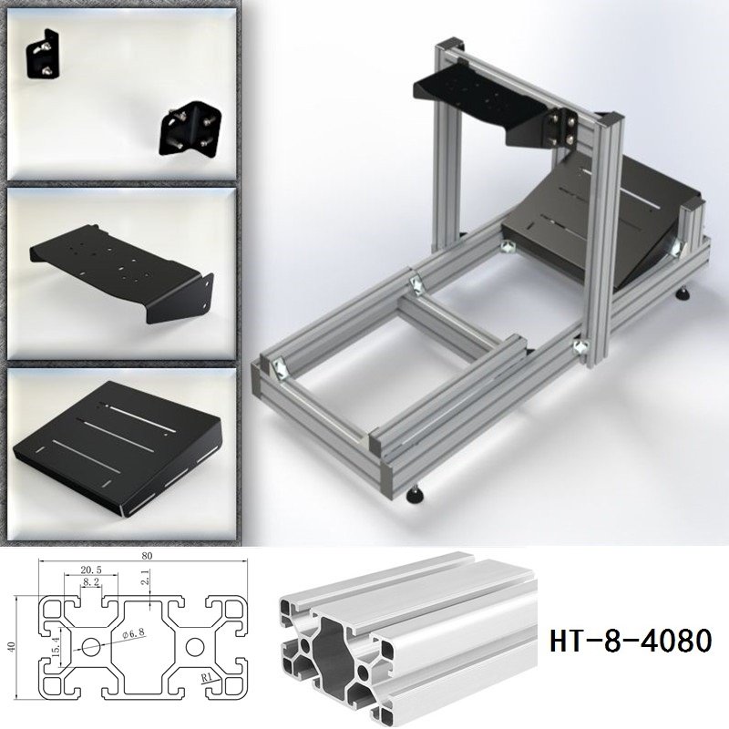 Aluminium Profile 3090 Game Diy Direct Drive Motion Sim Racing Simulator conduction Cockpit Seat Handbrake Sim Racing Cockpit