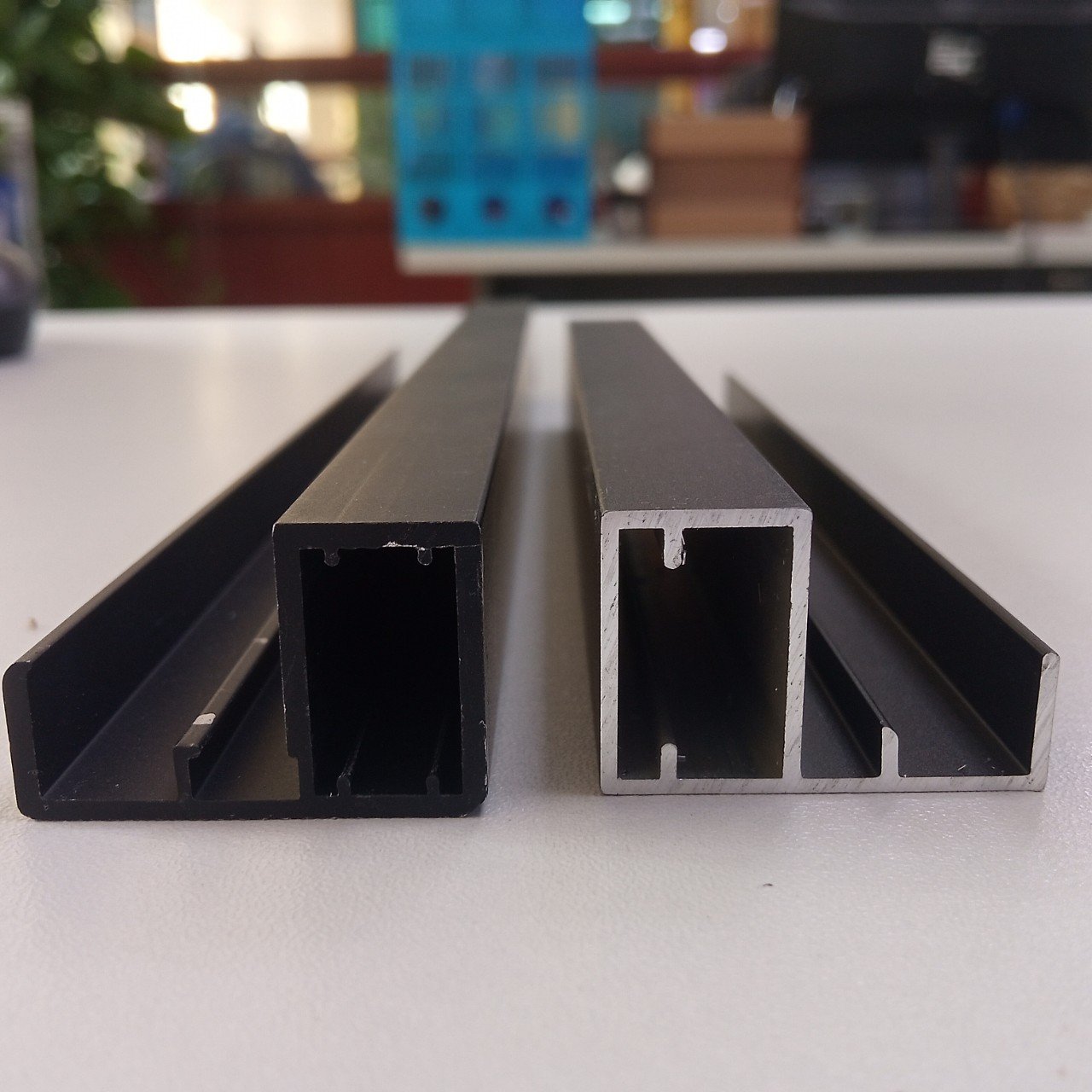 Black Anodised kitchen Wardrobe door frame aluminium profile | factory low cost manufactured in vietnam song hong aluminium