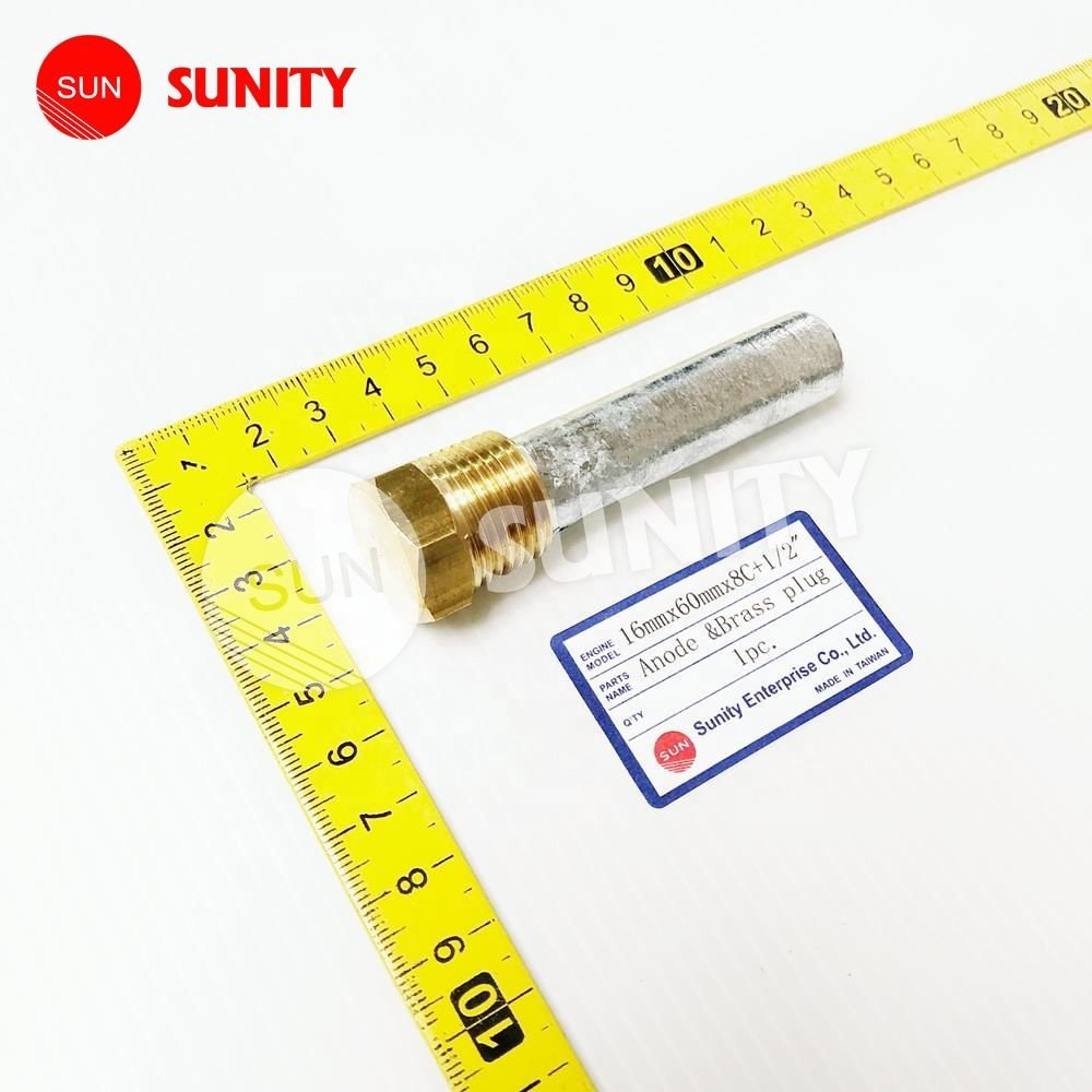 TAIWAN SUNITY Zinc Ingot boat maintenance 16mmx60mmx8C+1/2 Aluminum alloy anodes zinc Marine Outboard engine parts
