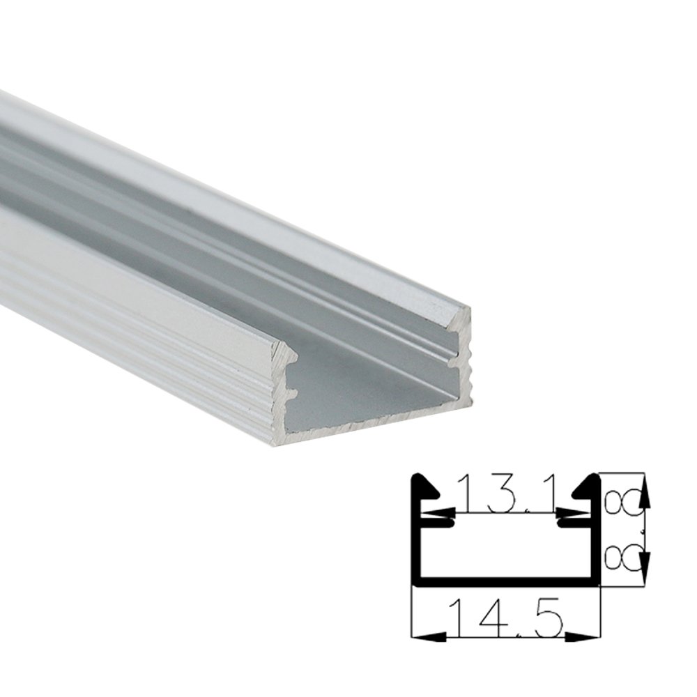 1m 2m 3m Black PC Cover 12mm width U channel Diffuser Aluminum LED Profile Light for LED strip