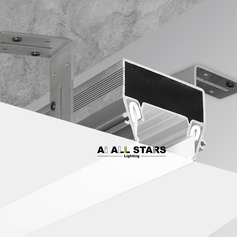 Customized Stretch Aluminium Profiles PVC Stretch Ceiling Film Accessories Wall Mounting LED Aluminum Profile With PC Cover