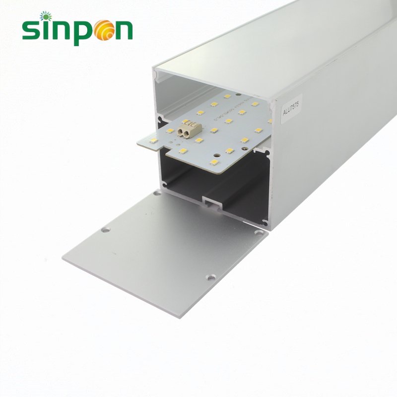 75MM Aluminum U Slot led Strip Panel Aluminium Profile for Pendant Light Available with Opal Matte Semi-clear Clear Diffuser