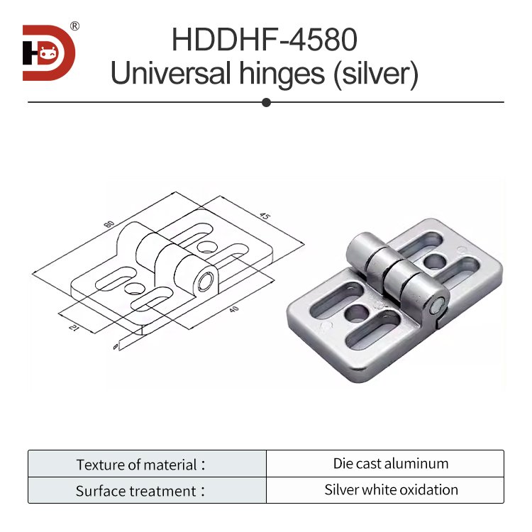 Aluminum profile zinc alloy universal hinge 4545/5050/6060 aluminum profile hinge industry profile hinge