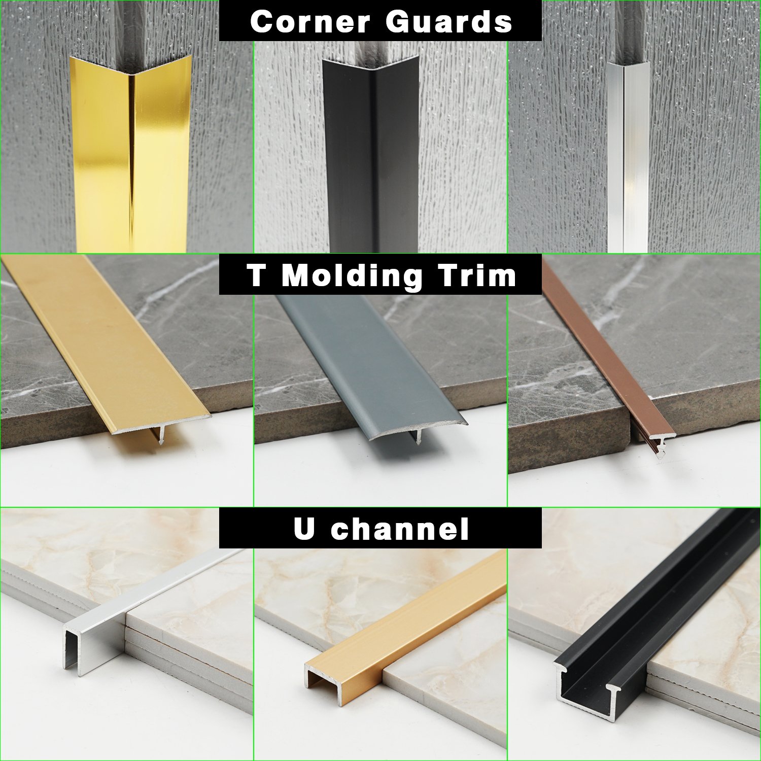 P7 LENWA ALUMINIUM Decorative U shape Trims