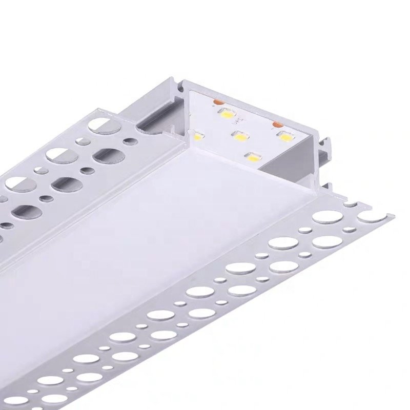Drywall Customized LED aluminum extrusion channel Plaster In Aluminium Base Profile and Diffuser For LED Strip (2m)