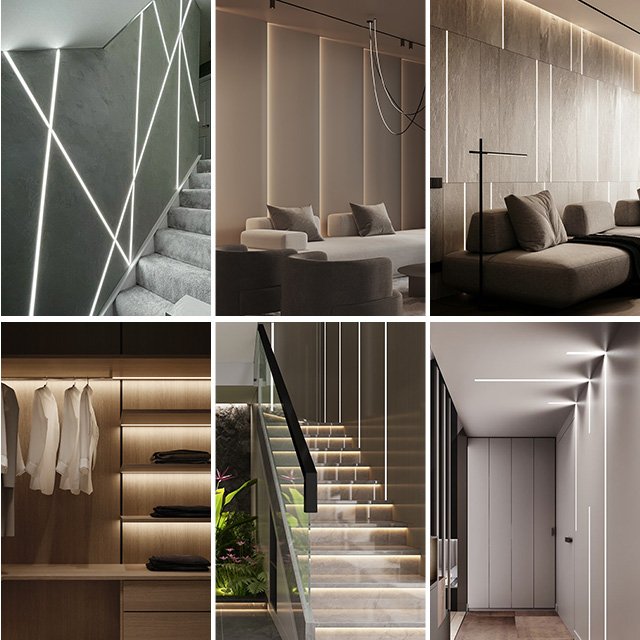 A5020C High Quality Embedded Bar Linear Strip Light Household Concealed Led Aluminum Profile Ceiling Lamp