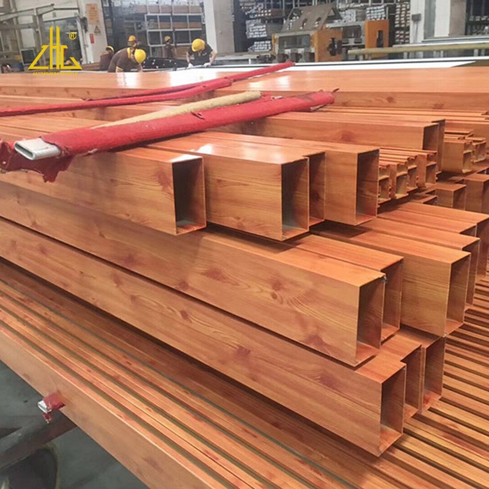 Wood Grain Aluminum Tube,Powder Coating Aluminum Profile,OEM Wood Grain Extrusion