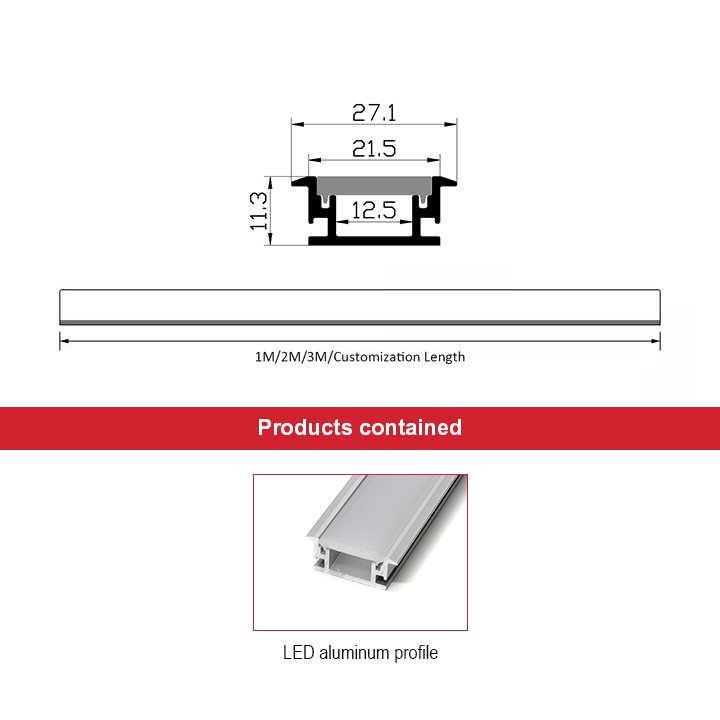 LED Strip Lights Buried Light Trough Aluminum Profile Channel Enclosure PC Diffuser Gypsum Board LED Aluminum Profile