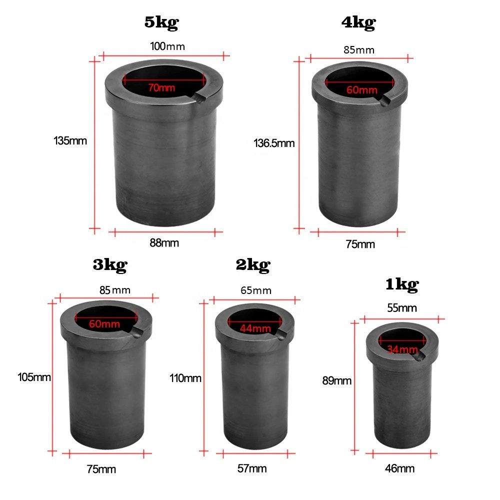 Customized 1kg 2kg 4kg 5kg 10kg Graphite Crucible For Gold Silver Melting Furnace