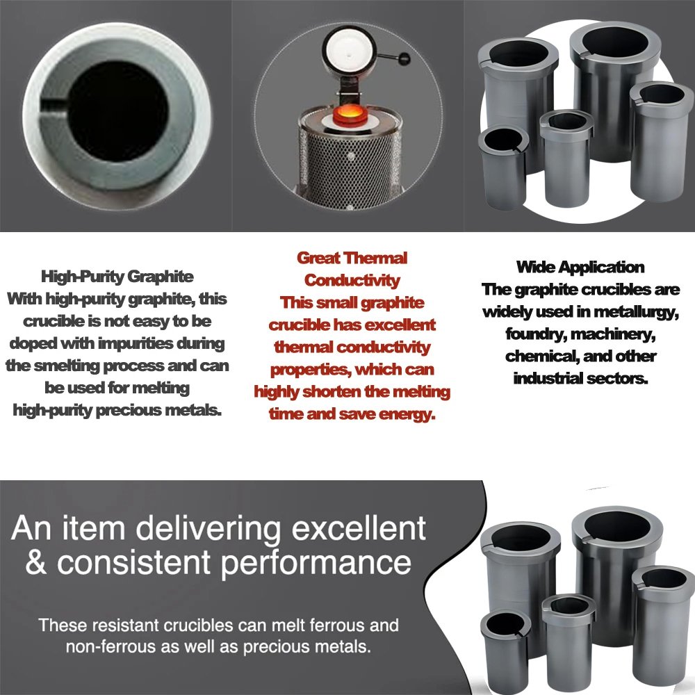 Customized 1kg 2kg 4kg 5kg 10kg Graphite Crucible For Gold Silver Melting Furnace