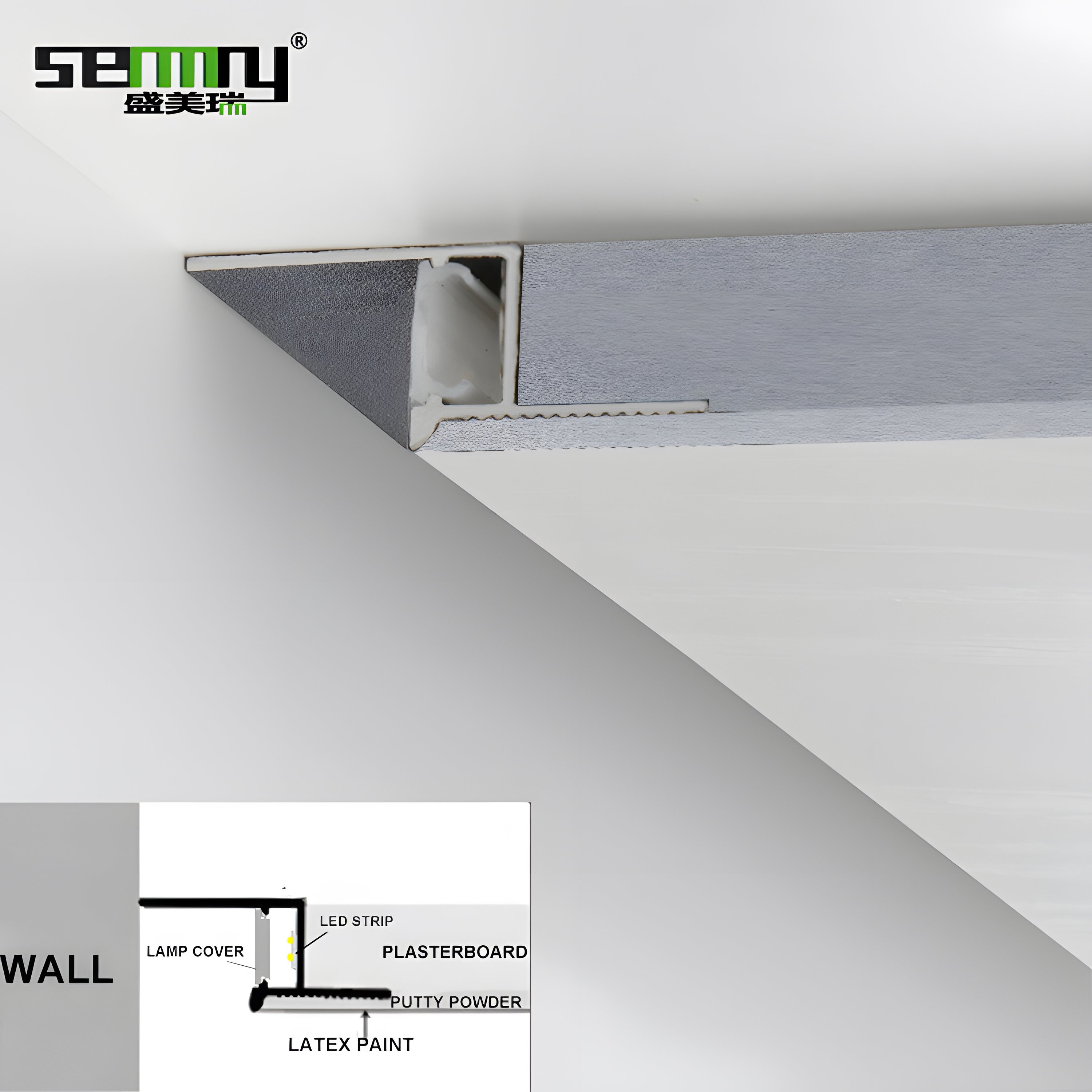 New Arrival Trim Anodized Aluminum Ceiling Led Strip Profile Led Aluminum Profile tile edging profile