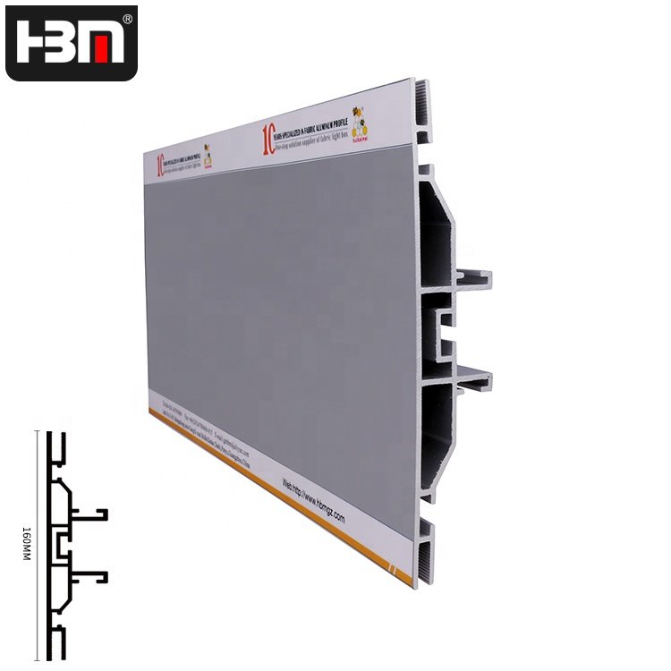 Double side 160mm light box aluminium profile for textile frame