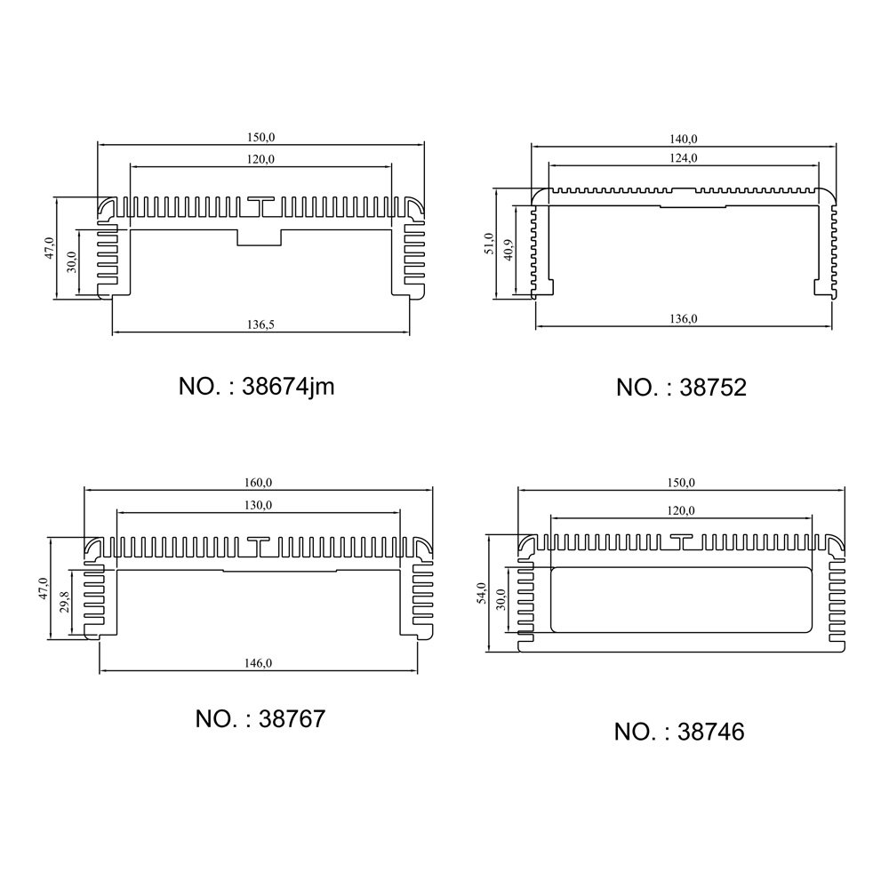Customized cooling aluminum housing extruded CNC machining aluminum housing heat sink