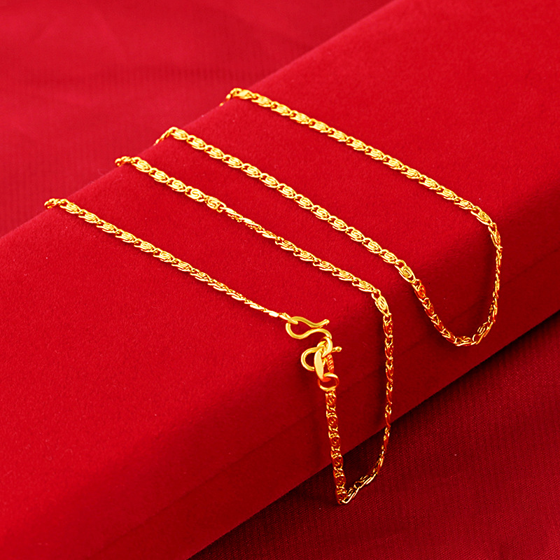45cm box ball o word chain lip snake bone twist chain olive bamboo ingot chain 14k 18k gold plated jewelry necklace for women
