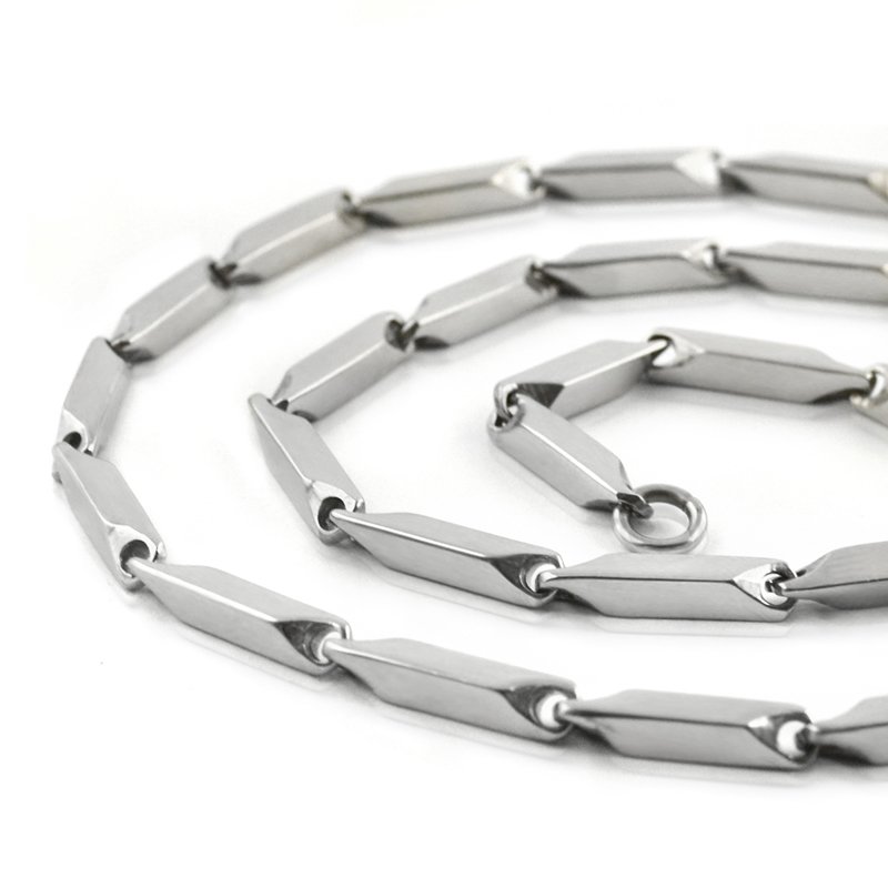 Fashion jewelry Stainless steel rhombus link chain necklace ingot chain bar chain for man and Women