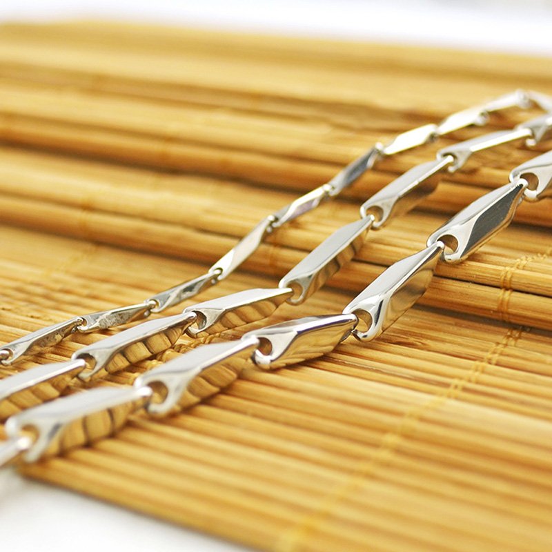 Fashion jewelry Stainless steel rhombus link chain necklace ingot chain bar chain for man and Women