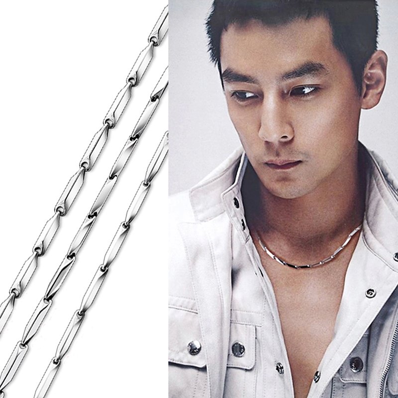 Fashion jewelry Stainless steel rhombus link chain necklace ingot chain bar chain for man and Women