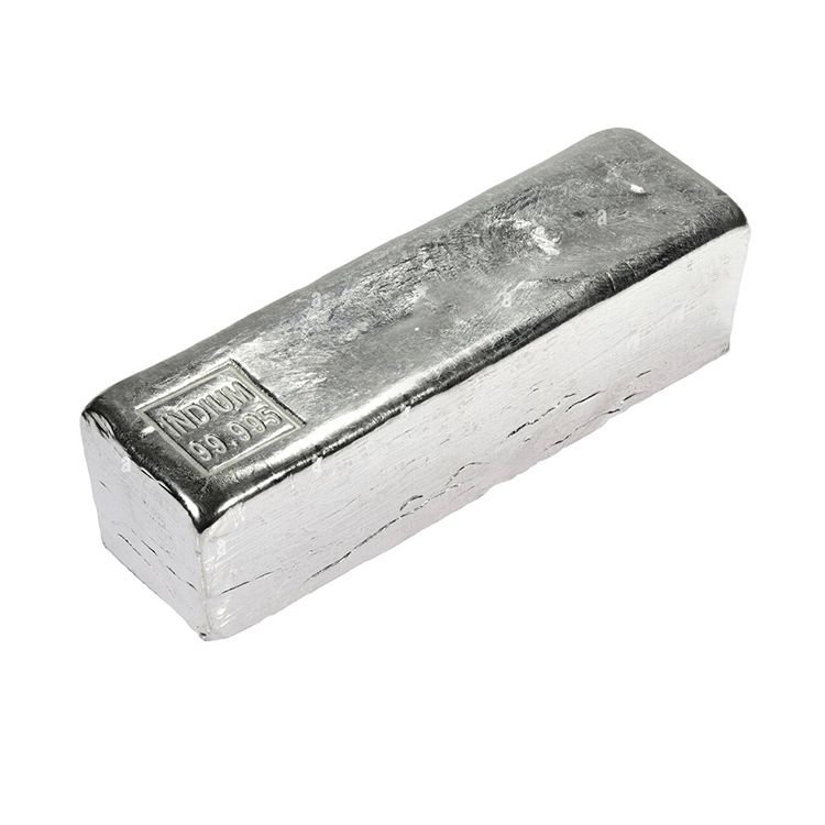 Hot Sale Silver White Color High Purity Indium Metal Ingot High Density Pure 99.995% Indium Ingot