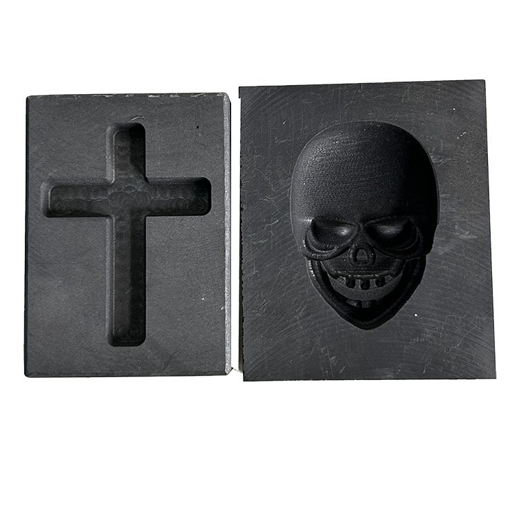 Yiguan Skull 3D Graphite Ingot Mold Precious Metal Casting Gold Silver Copper Melting Graphite Molds For Jewelry Melting