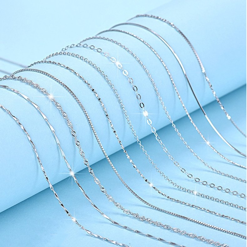 Solid 925 sterling silver ingot twisted trace snake box chain necklace link chain luxury jewelry
