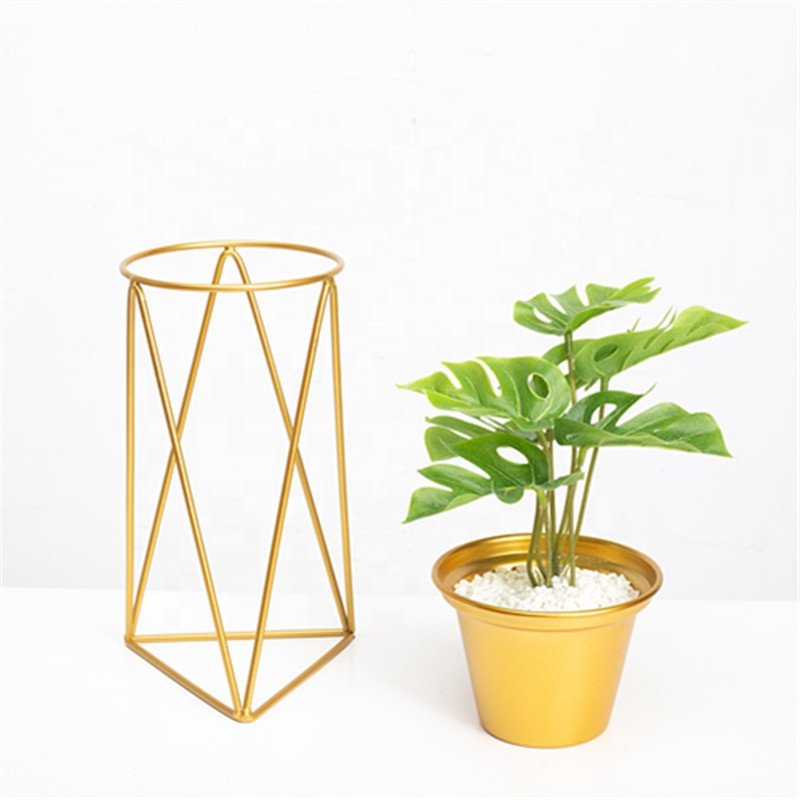 Modern wrought Metal Iron Plant Stand Floor Flower Pot Holder Rack Planter Supports Golden for living room