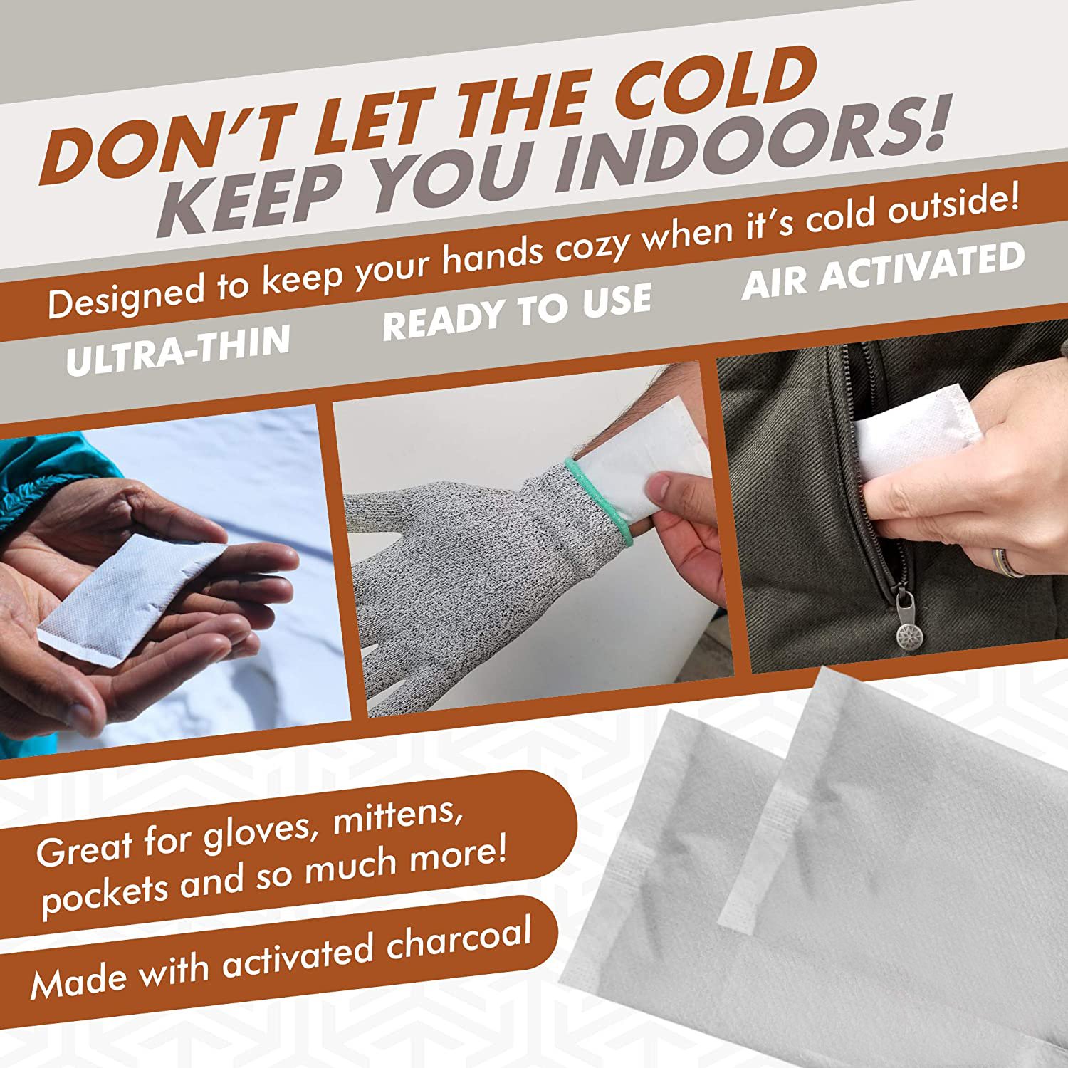 Heat pack air activated natural odorless disposable hand warmers for winter