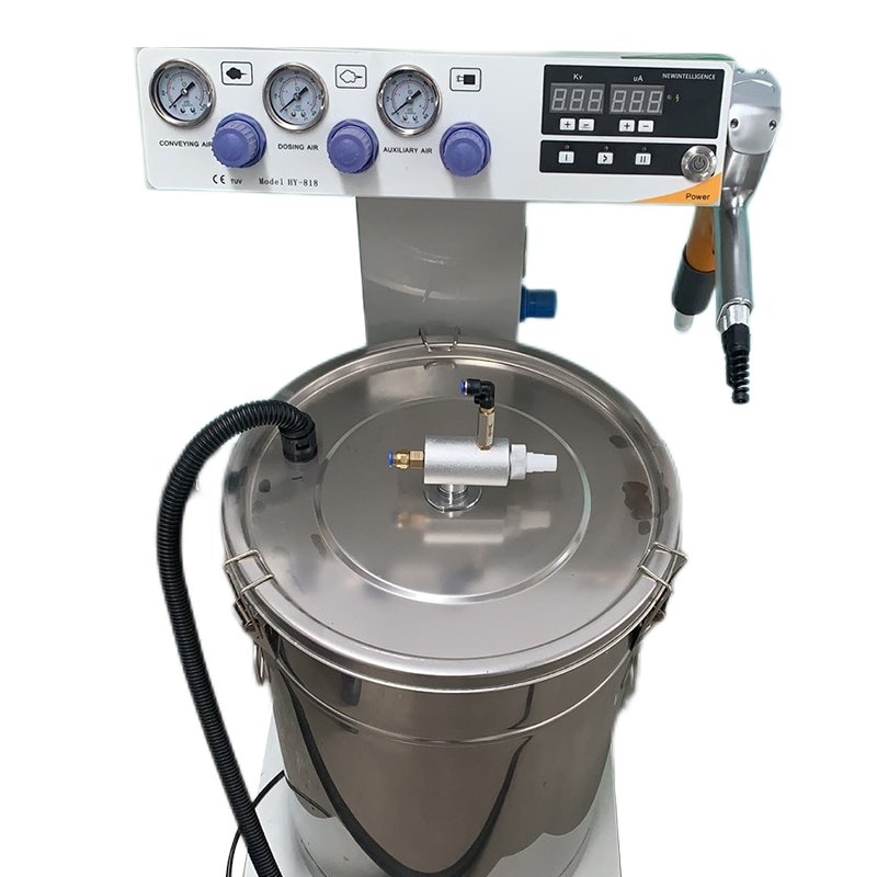 metal coating machine for powder electrostatic spraying gun in handle holding
