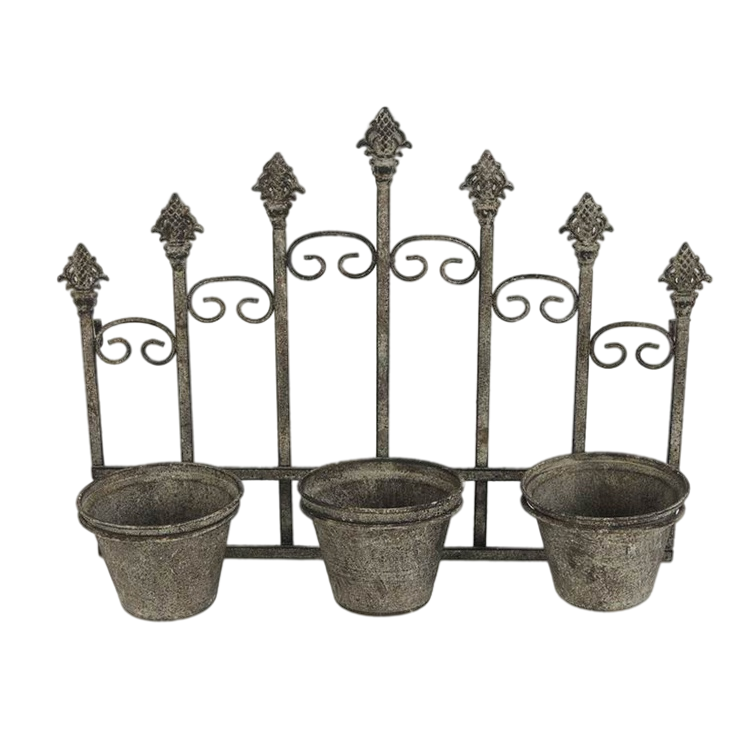 Antique Iron Garden Metal Planter Vintage Design Indoor Flower Pot with Coated for Home or Hotel Planting