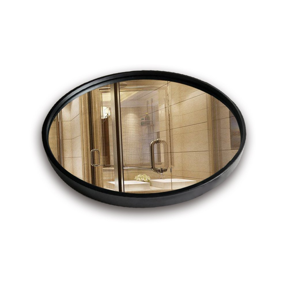 custom modern antique large big metal framed black gold round circle decorative bathroom hanging wall mirror miroir spiegel