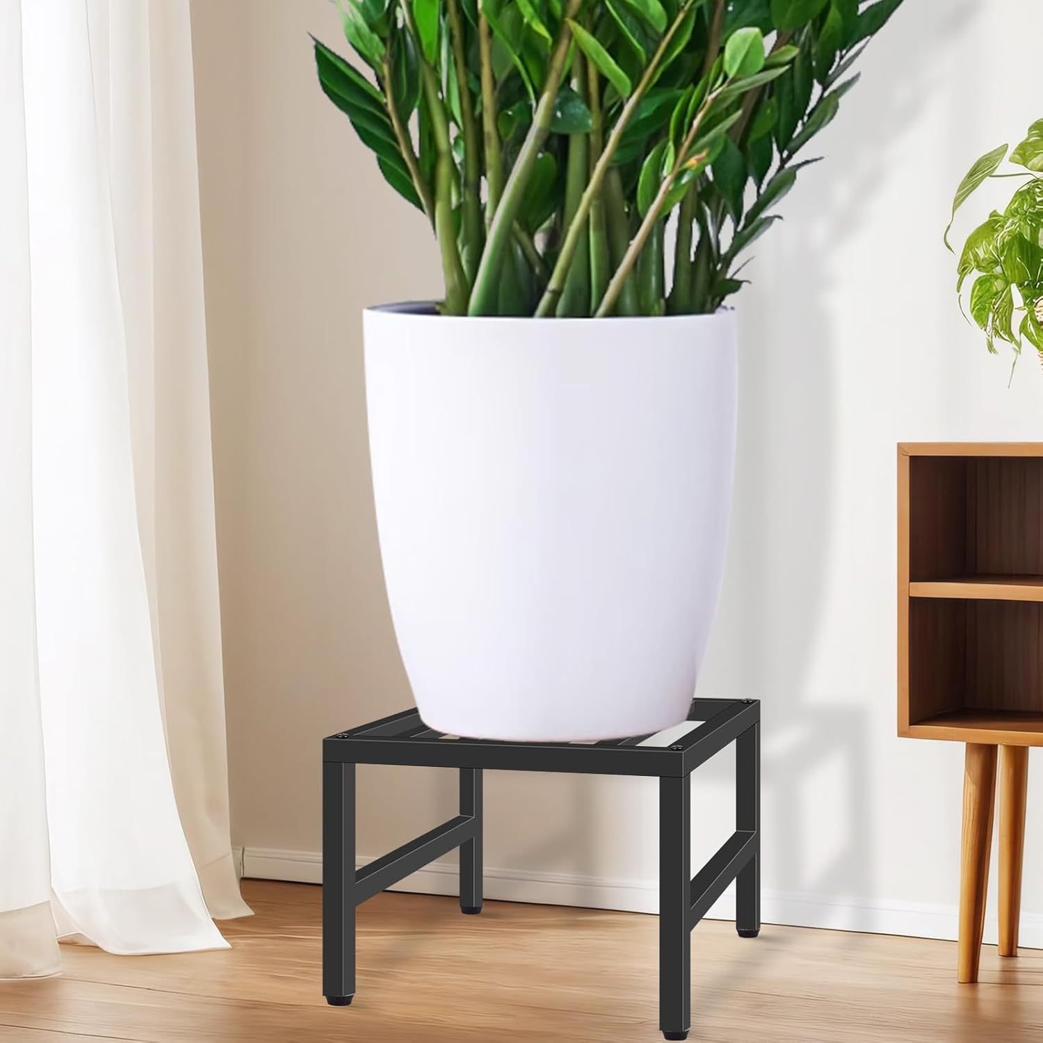 Indoor Outdoor Heavy Duty Sheet Metal Fabrication Stand Wrought Iron Base Metal Plant Flower Holder Stand Sturdy Display Rack