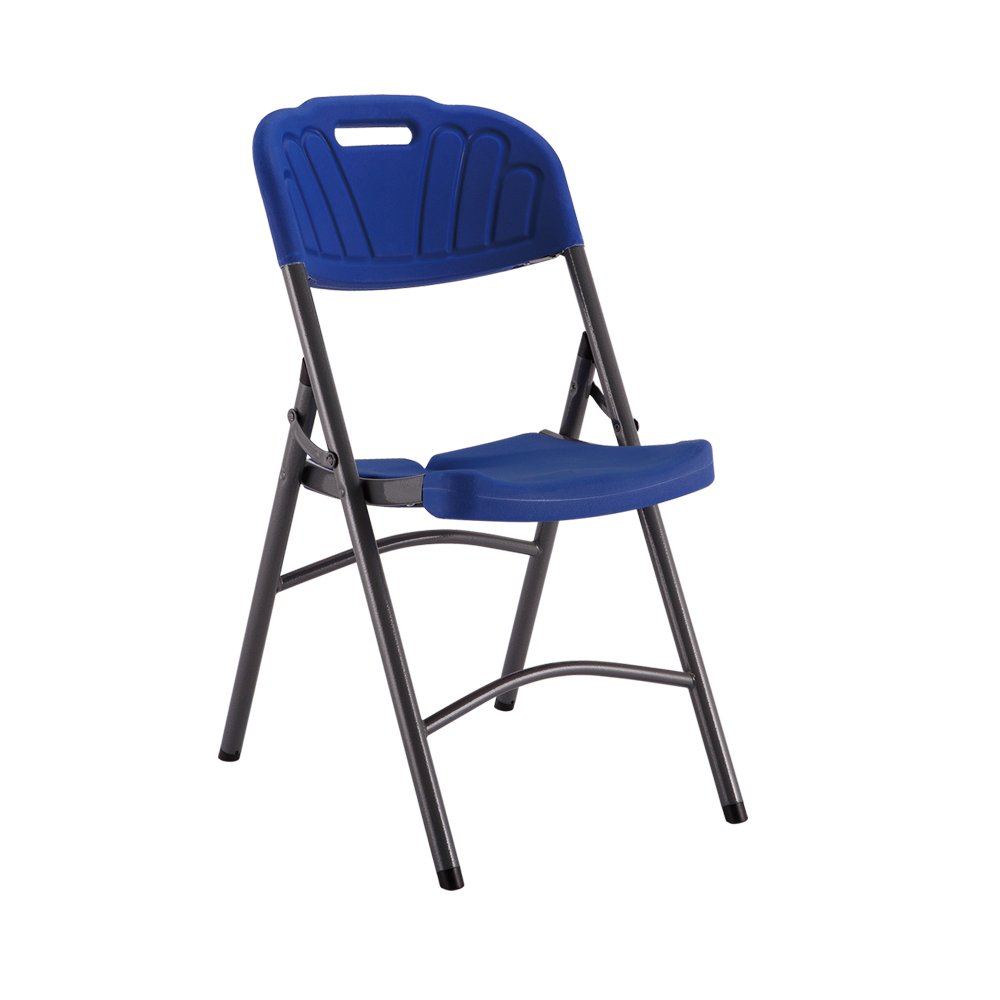 Modern blow molding design iron tube fram folding plasti chairs