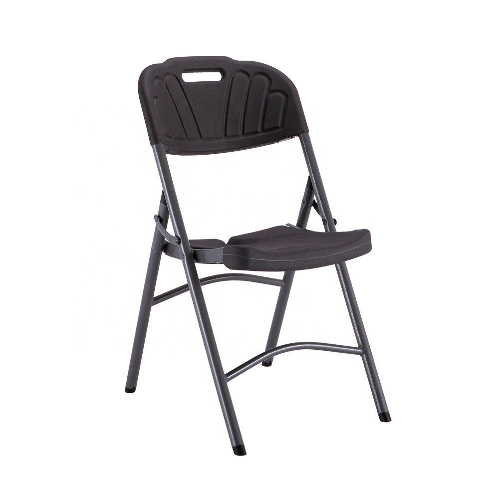 Modern blow molding design iron tube fram folding plasti chairs