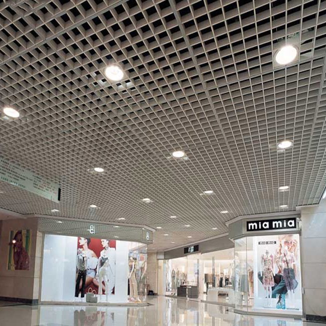 2024 Metal Iron Suspended Ceiling Office Panel Design Aluminum Decorative Metal Grille Ceiling Panels Aluminium Open Cell Panel