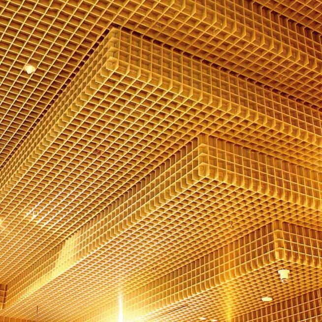 2024 Metal Iron Suspended Ceiling Office Panel Design Aluminum Decorative Metal Grille Ceiling Panels Aluminium Open Cell Panel