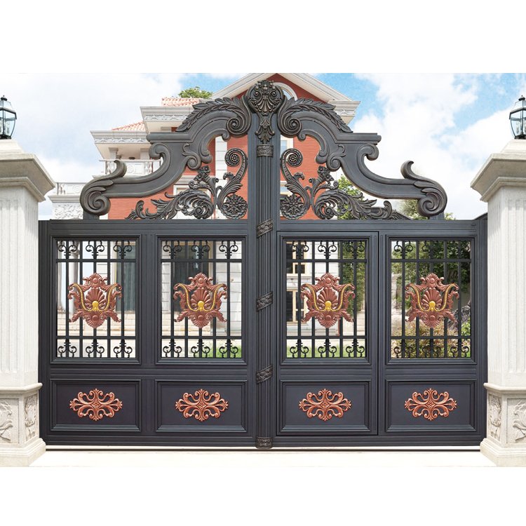House Main Gate Designs Driveway Gate Hot Selling Welding Modern Automatic for Villas Iron Pipe Gate Design