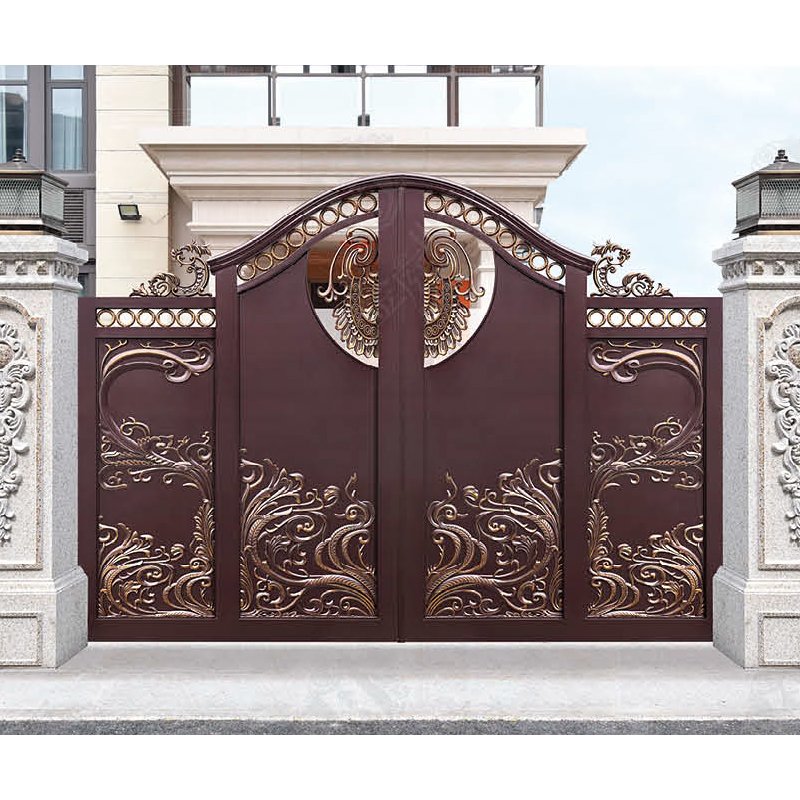 House Main Gate Designs Driveway Gate Hot Selling Welding Modern Automatic for Villas Iron Pipe Gate Design