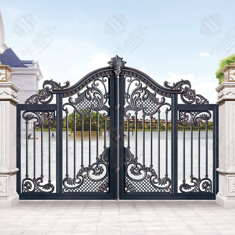 House Main Gate Designs Driveway Gate Hot Selling Welding Modern Automatic for Villas Iron Pipe Gate Design