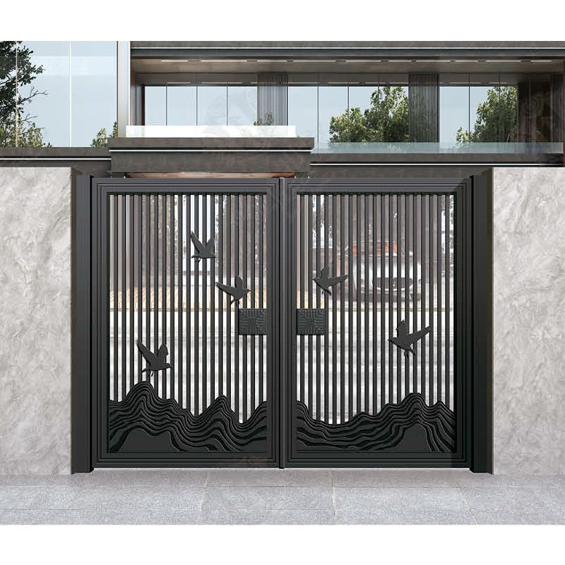 House Main Gate Designs Driveway Gate Hot Selling Welding Modern Automatic for Villas Iron Pipe Gate Design