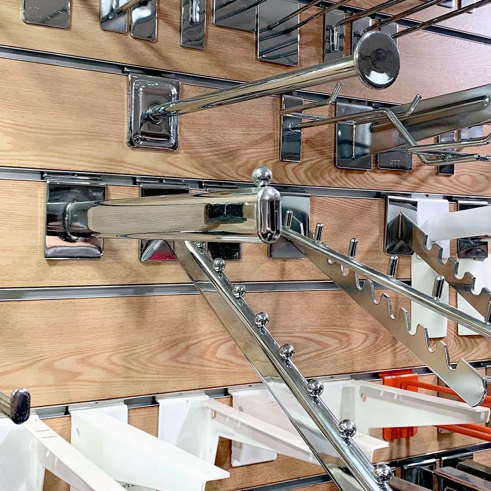 Display slat wall shelf bracket for clothes shop