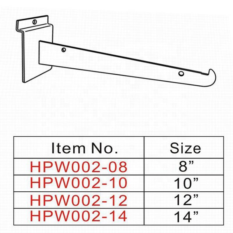 Display slat wall shelf bracket for clothes shop